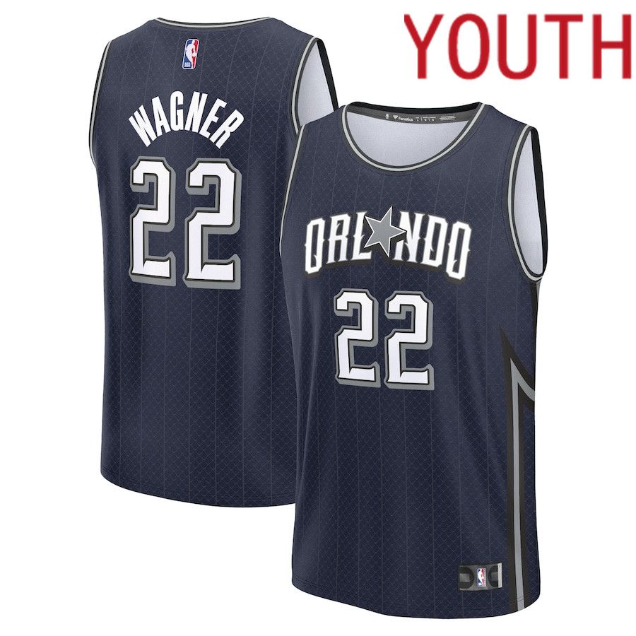 Youth Orlando Magic #22 Franz Wagner Fanatics Branded Navy City Edition 2023-24 Fast Break NBA Jersey